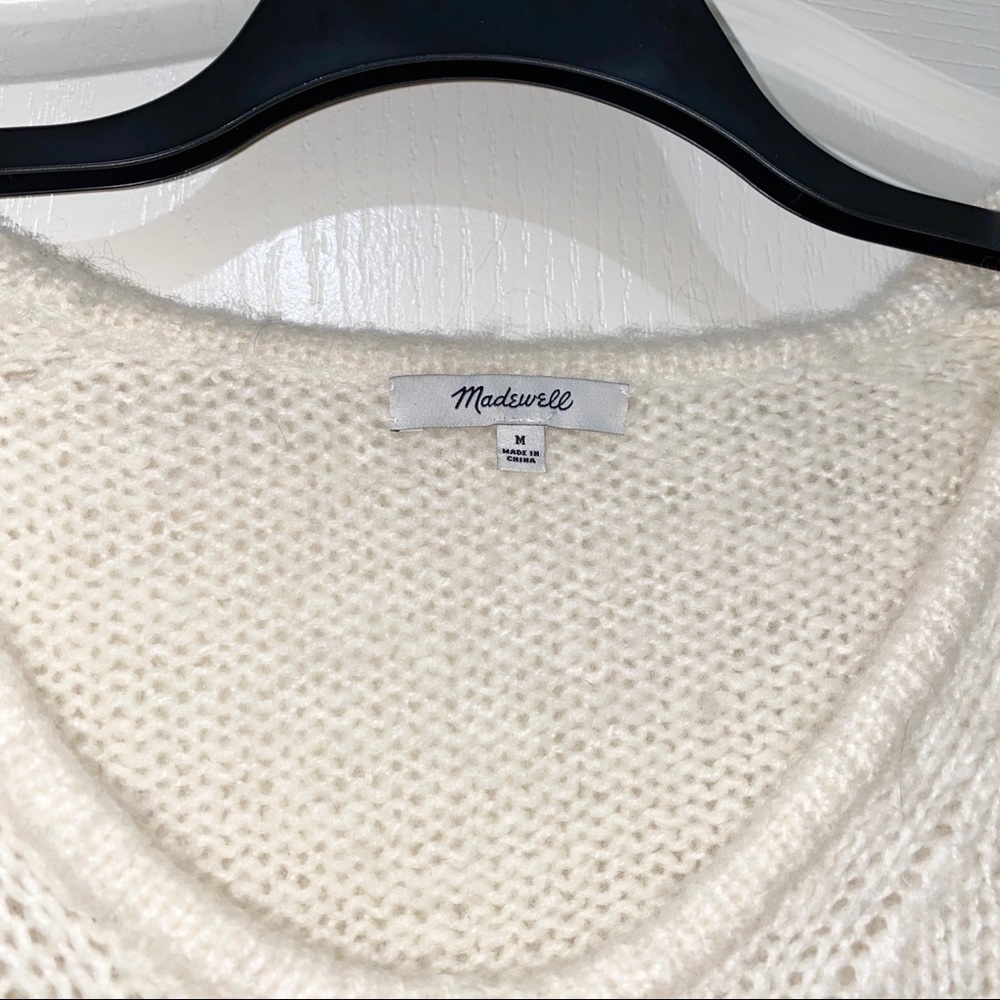 Madewell V-neck Pullover Sweater White Size Medium - Picture 4 of 6